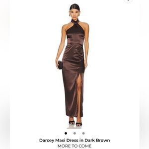More To Come Darcey Maxi Dress in Dark Brown size medium NWT